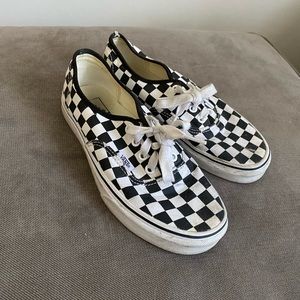 Checkered Vans Lace Up